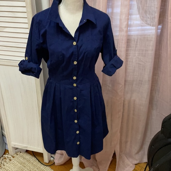 NAVY BLUE DRESS - Picture 3 of 8